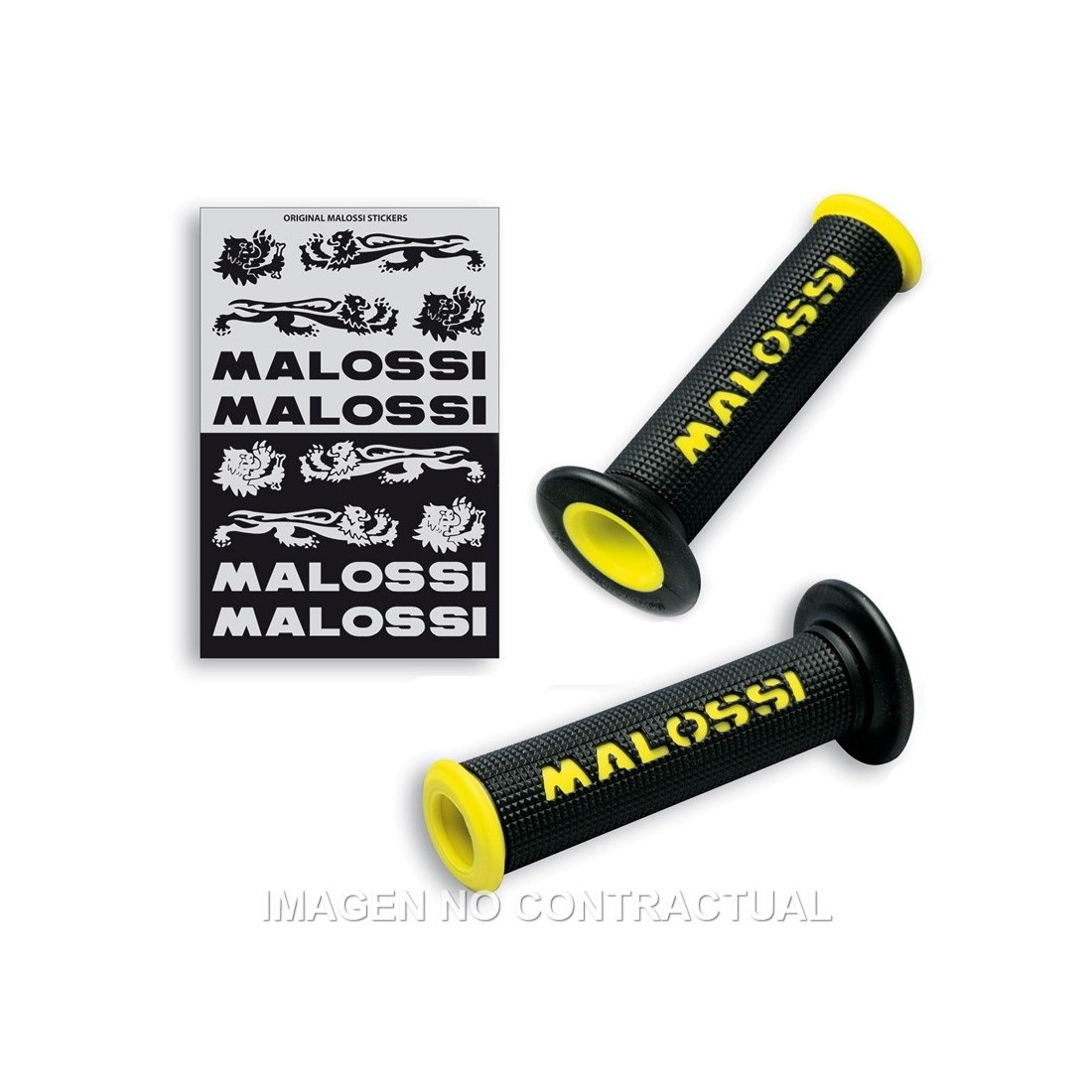 Puños Malossi Logo Amarillo Sin Tope
