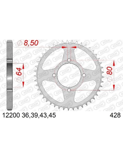 Corona Acero Afam 428X45 -...