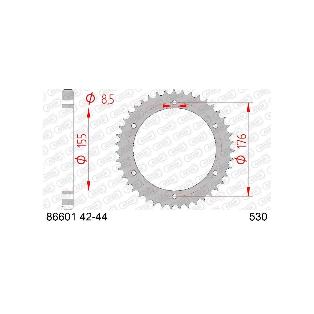 Corona Acero Afam 530X42 - TRIUMPH