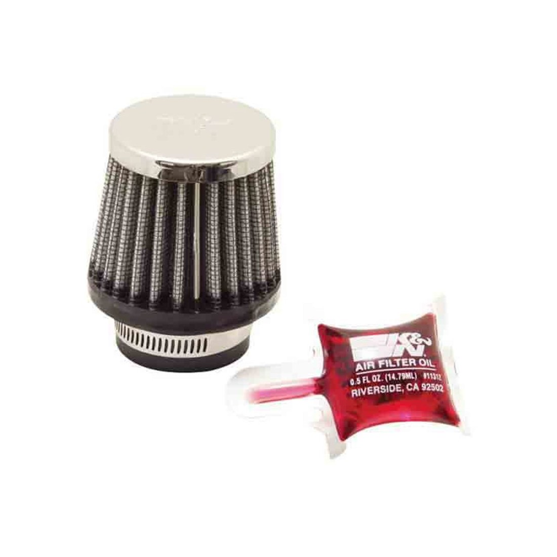 Filtro Potencia K&N Cónico Tapa Cromada D. 35 mm