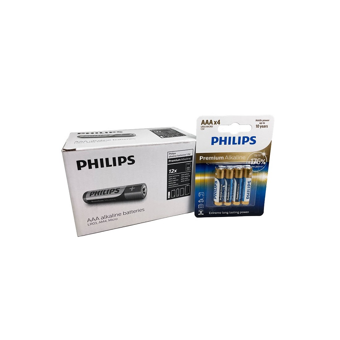 Pila Philips Premium Alkaline AAA (CAJA 12 BLISTERS DE 4  PILAS)