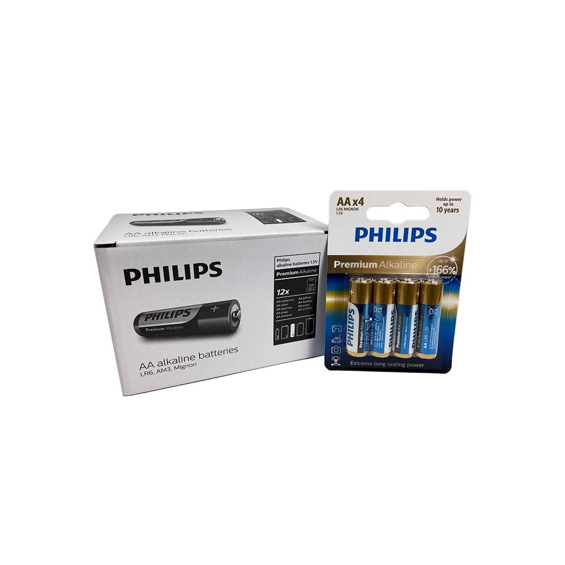 Pila Philips Premium Alkaline AA (CAJA 12 BLISTERS 4 PILAS)