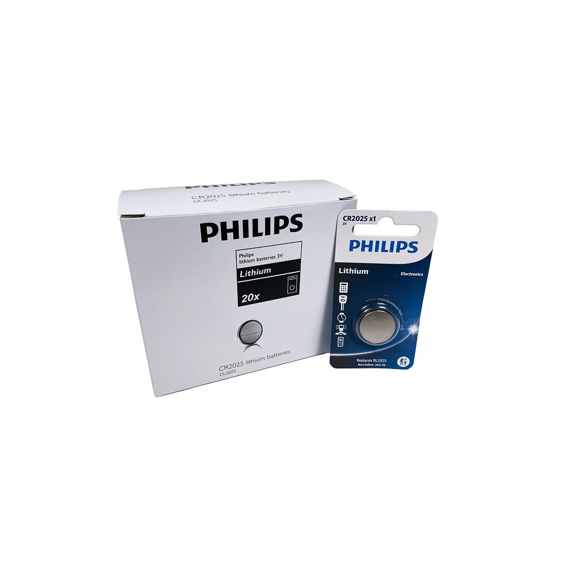Pila Botón Litio Philips CR2025 (CAJA 20u)