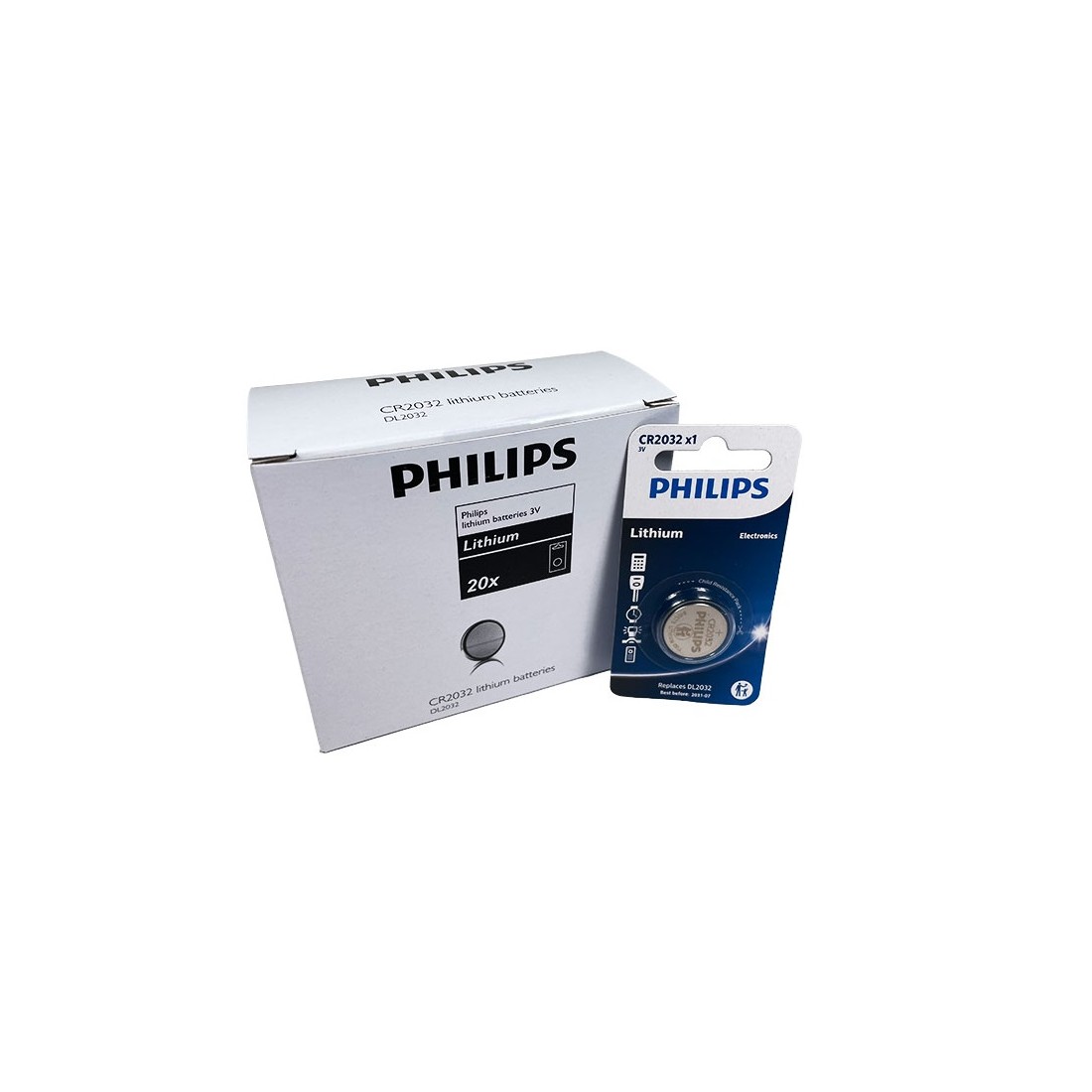 Pila Botón Litio Philips CR2032 (CAJA 20u)