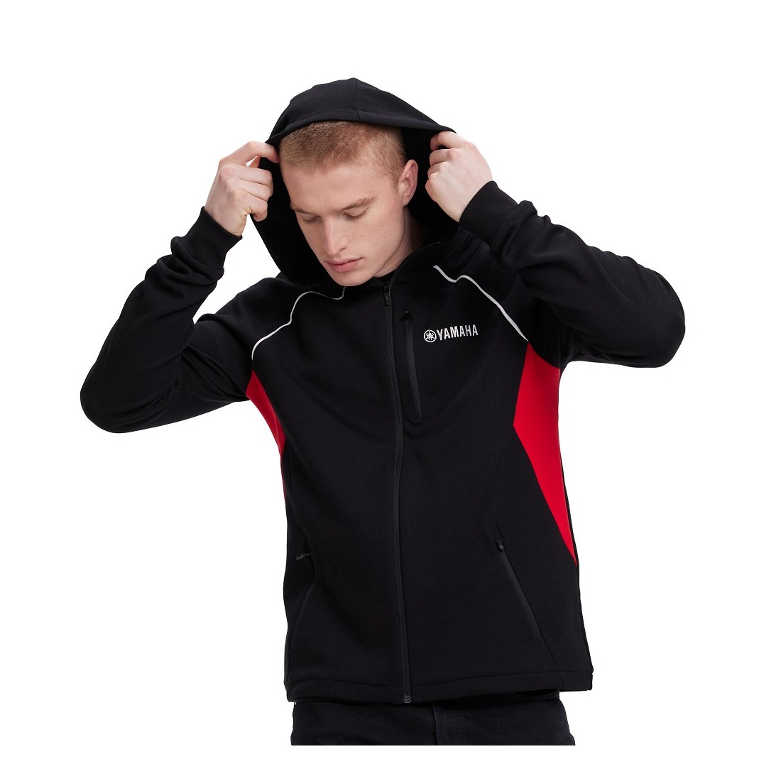 Sudadera Cremallera Hombre Yamaha REVS Negro/Rojo TALLA JERSEY XS