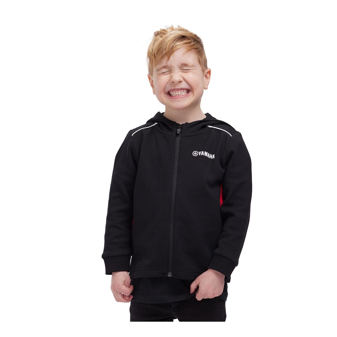 Sudadera Capucha Niño Yamaha REVS Negro/Rojo TALLA JERSEY INFANTIL 3/4 Años