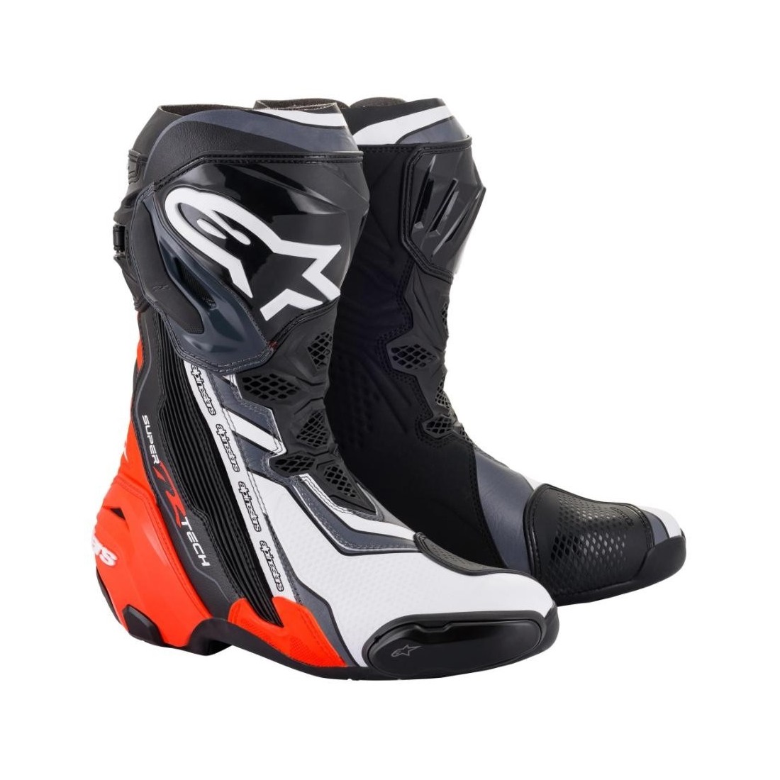 Botas Alpinestars Supertech R Negro/Rojo Flúor/Blanco/Gris TALLA BOTAS 37