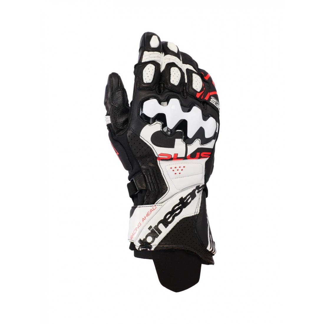 Guantes Piel Alpinestars Gp Plus R V3 Negro/Blanco/Rojo Flúor TALLA GUANTES S