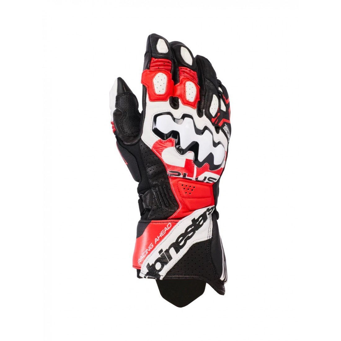Guantes Piel Alpinestars Gp Plus R V3 Negro/Blanco/Rojo Brillo TALLA GUANTES S