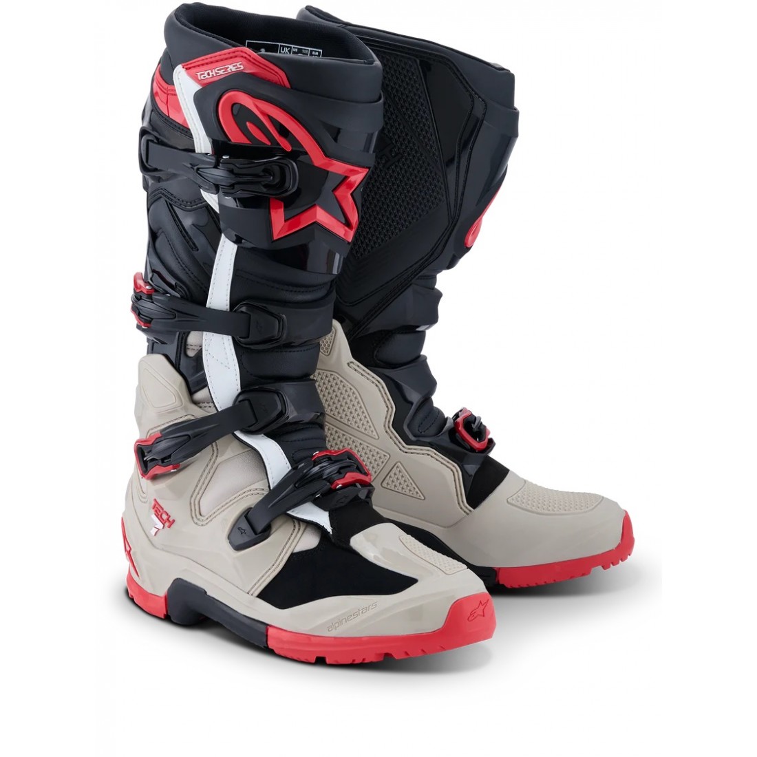 Botas Alpinestars Tech 7 Enduro Black Light Gray Bright Red TALLA BOTAS 38