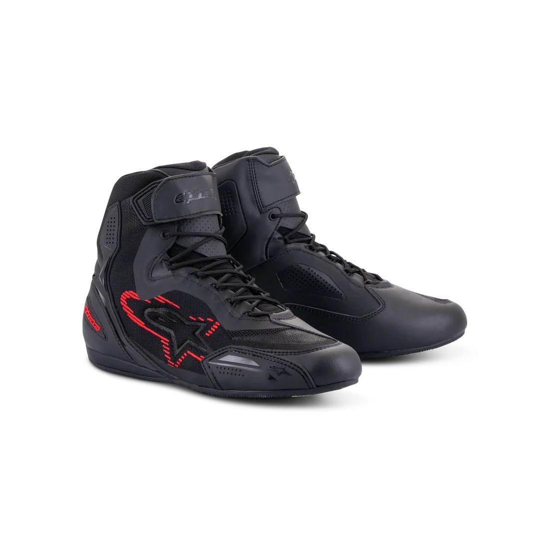 Zapatos Alpinestars Faster-3 Rideknit Negro/Gris Oscuro/Rojo Brillante TALLA ZAPATILLAS 38