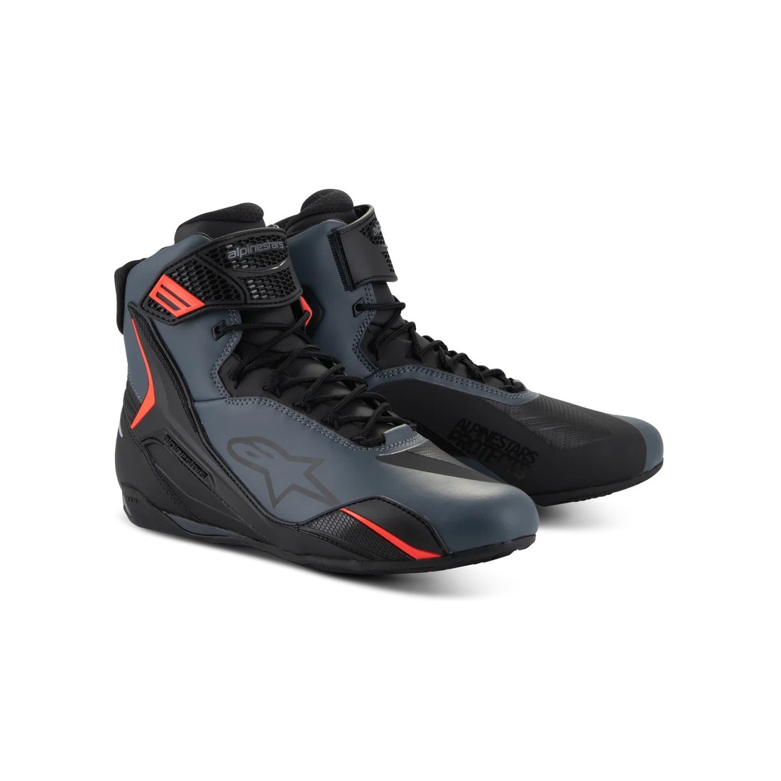 Zapatos Alpinestars Faster-4 Negro/Gris/Rojo Flúor TALLA ZAPATILLAS 38
