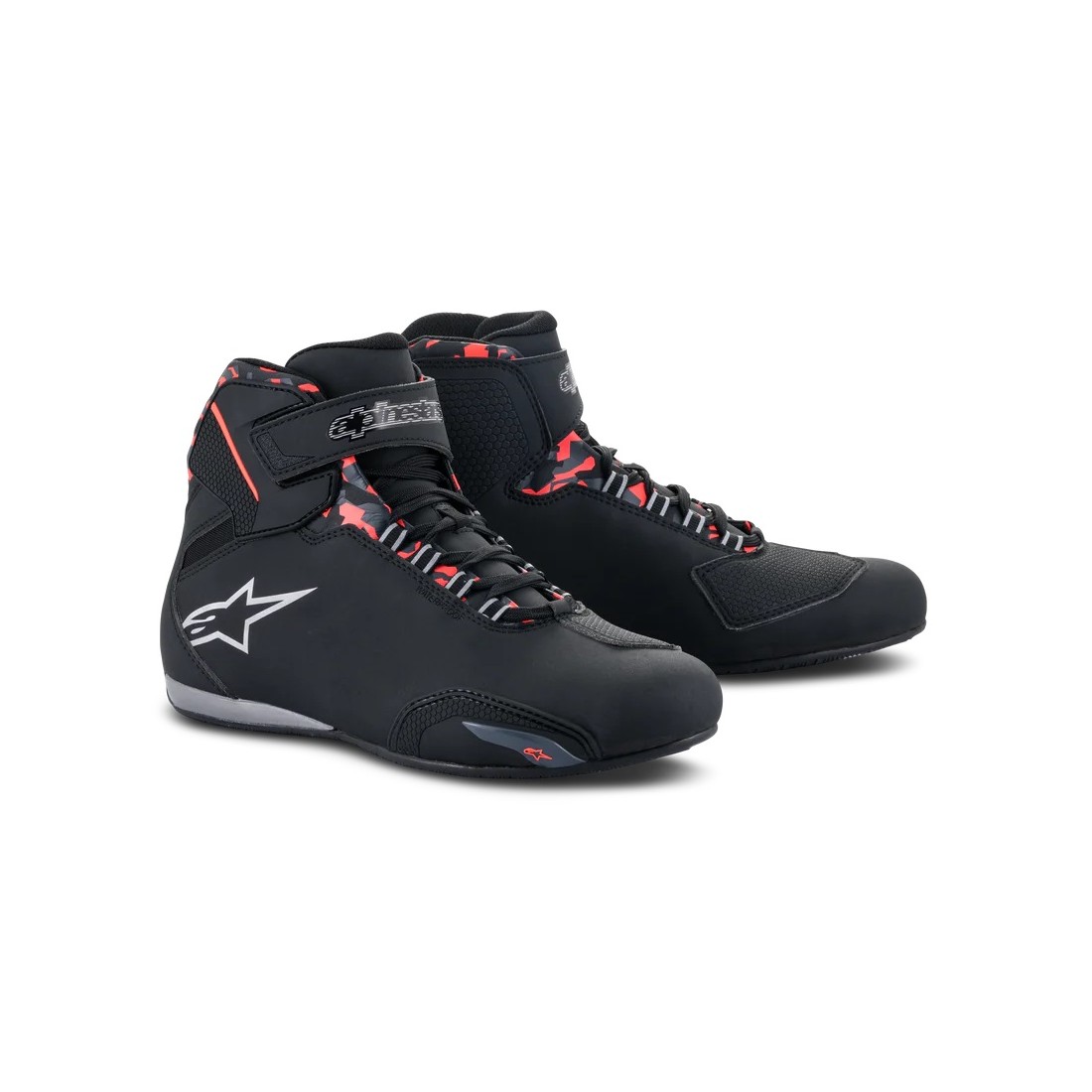 Zapatos Alpinestars Sektor Impermeables Negro/Gris Oscuro/Rojo Flúor TALLA ZAPATILLAS 38