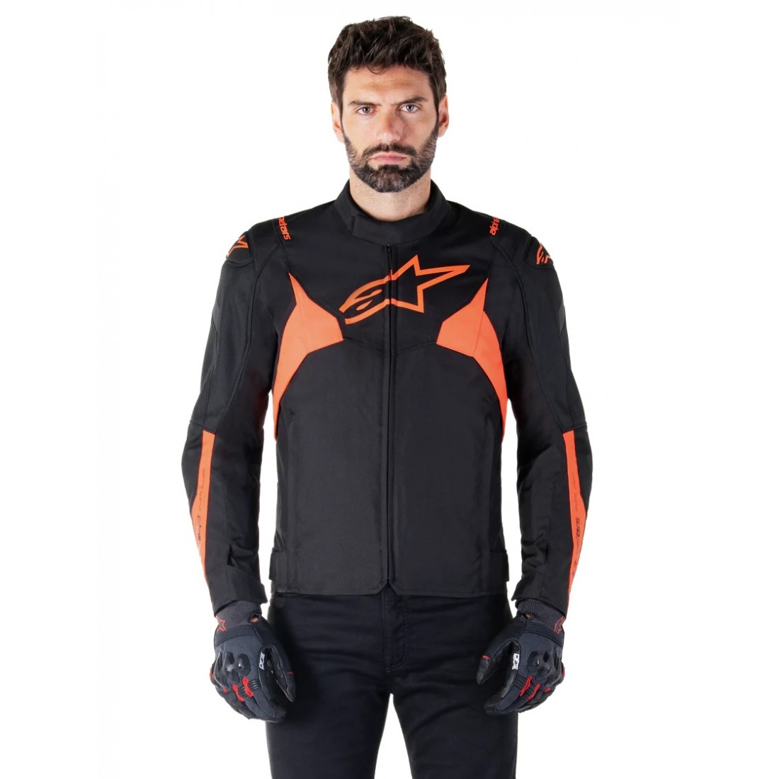 Chaqueta Alpinestars T-Jaws V4 Impermeable Negro/Rojo Flúor TALLA CHAQUETA S