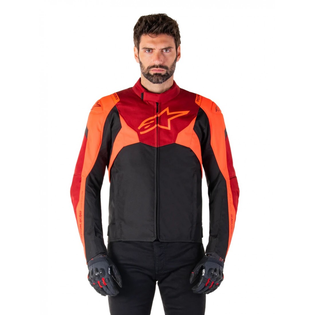 Chaqueta Alpinestars T-Jaws V4 Impermeable Negro/Naranja/Rojo TALLA CHAQUETA S
