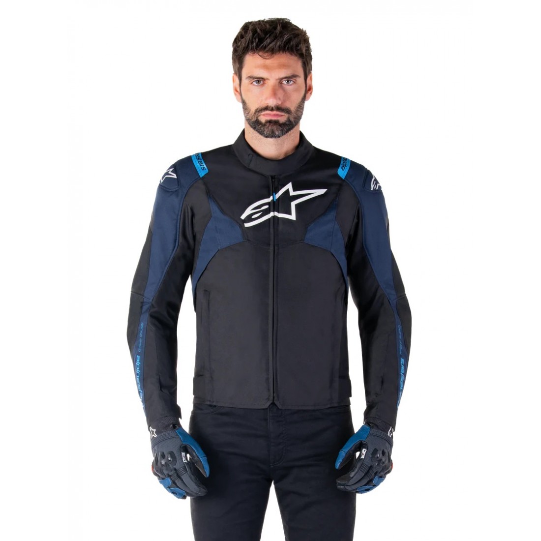 Chaqueta Alpinestars T-Jaws V4 Impermeable Negro/Azul TALLA CHAQUETA S