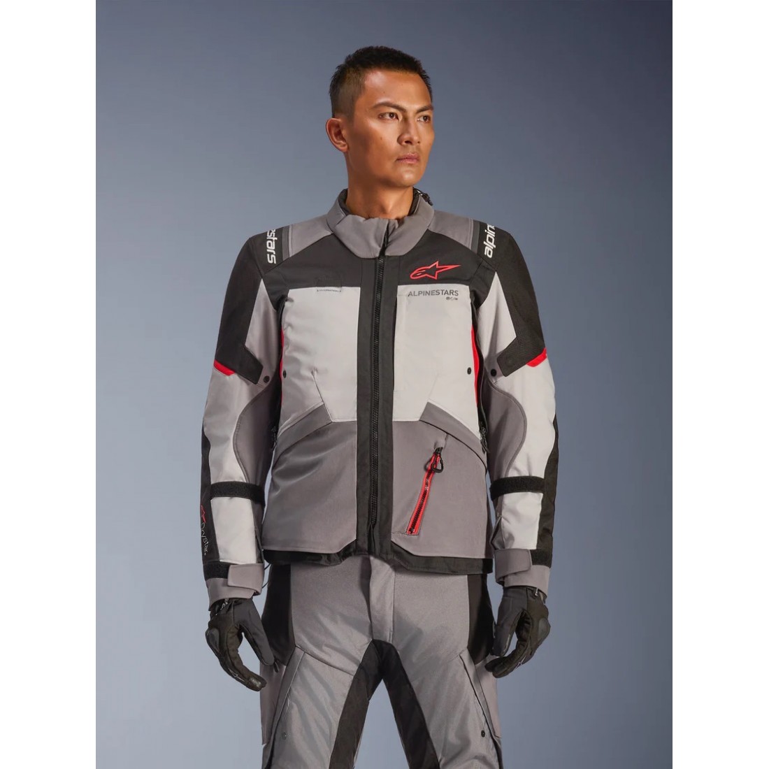 Chaqueta Alpinestars Andes V4 Drystar® Dk Gray Ice Gray Bk Bright Red TALLA CHAQUETA S