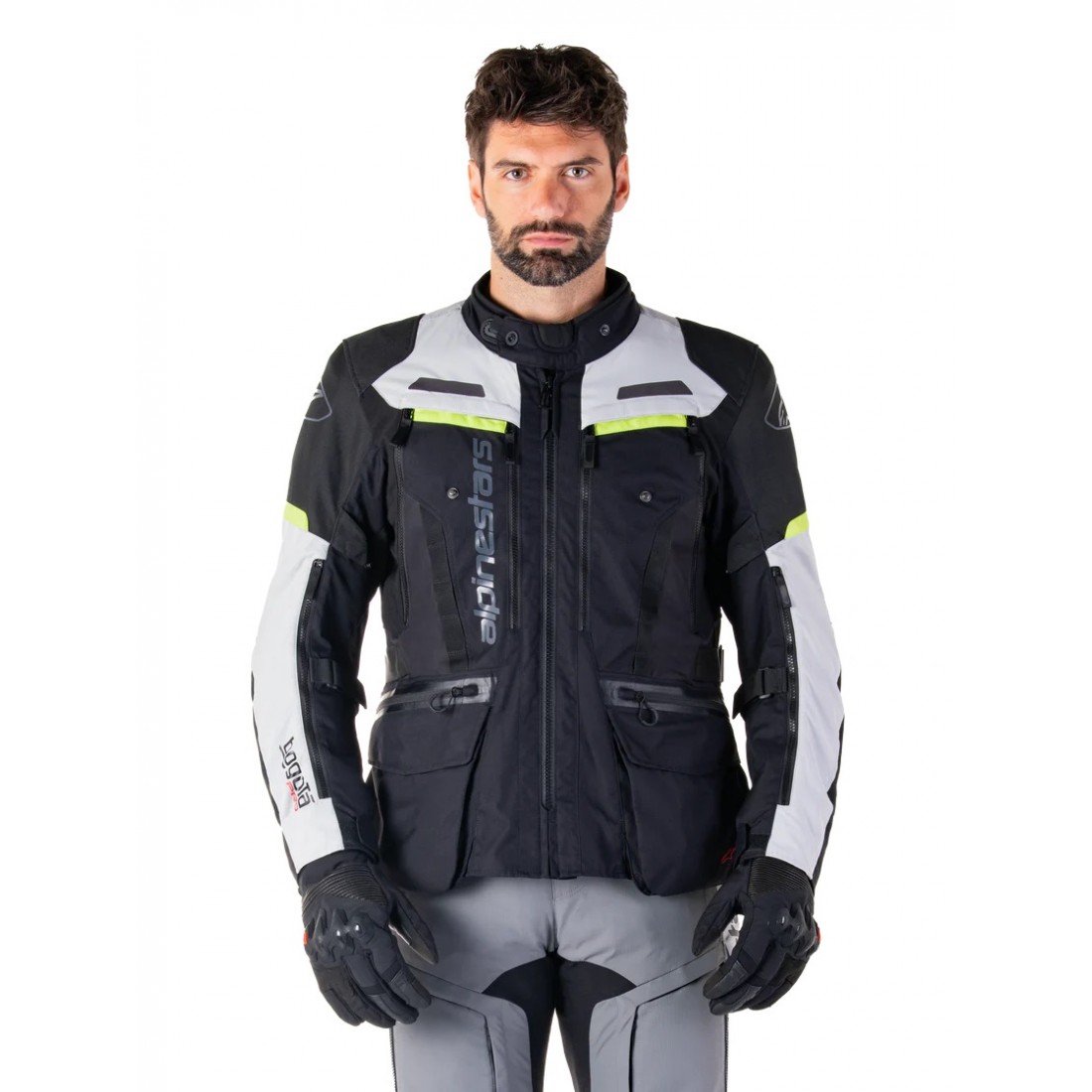 Chaqueta Alpinestars Bogota Pro Drystar® Negro Hielo Gris Amarillo Fluo TALLA CHAQUETA S