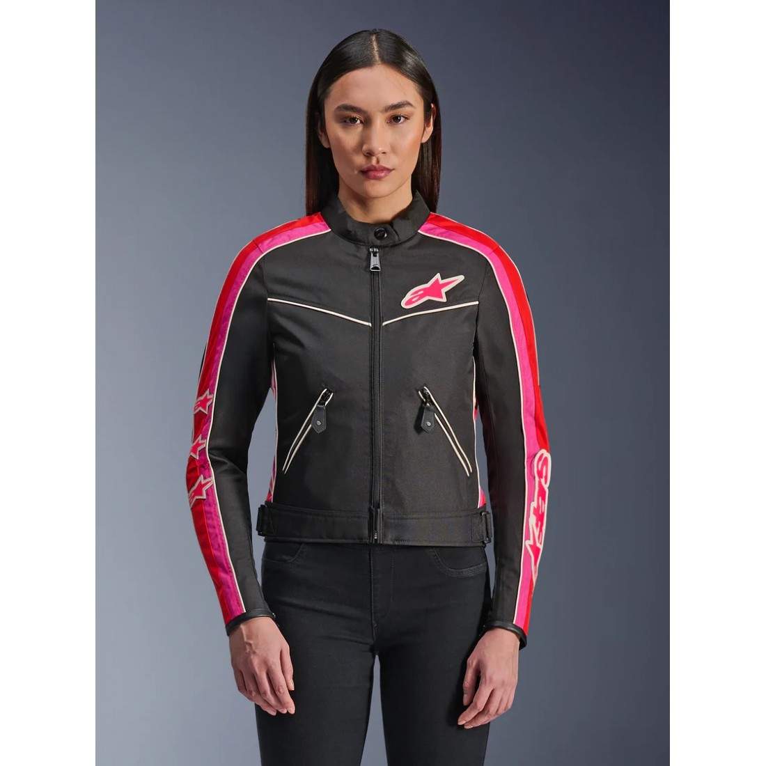 Chaqueta Mujer Alpinestars Stella T-Dyno Resistente Al Agua Black Bright Red Fuchsia TALLA CHAQUETA XS