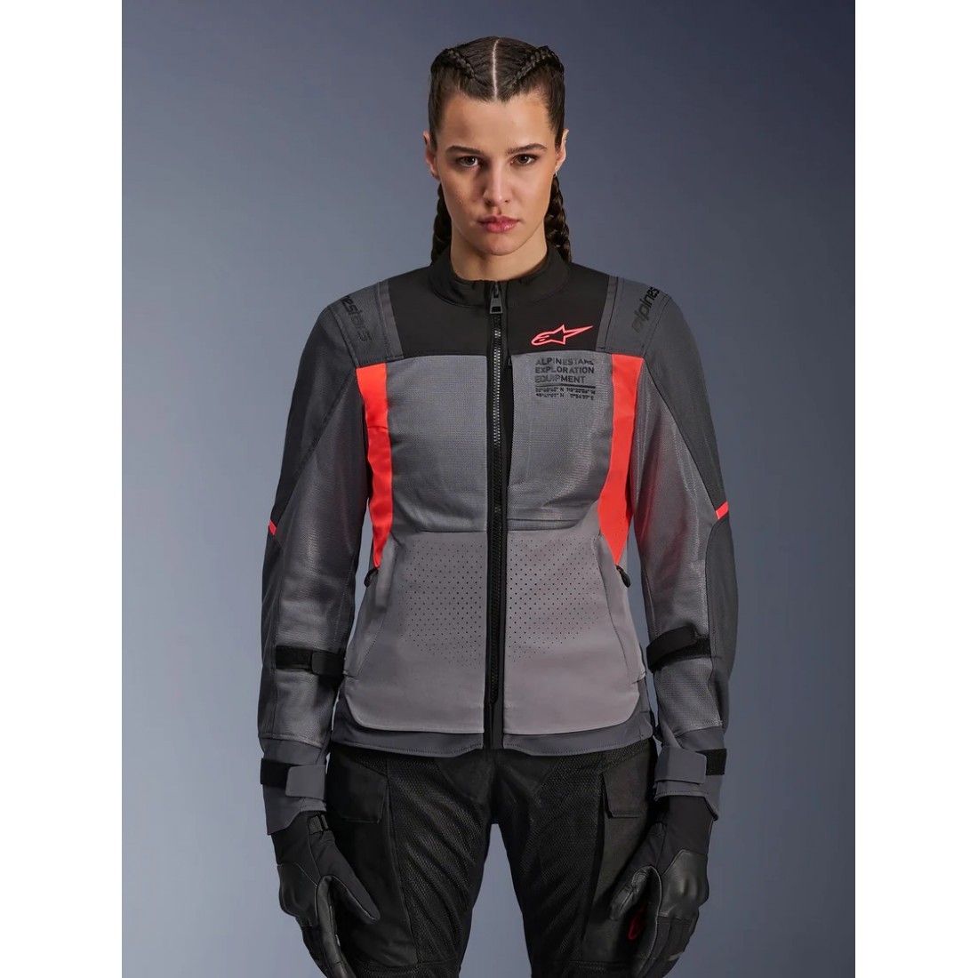 Chaqueta Mujer Alpinestars Stella St-2 Air Deep Gray Dark Gray Fluo Coral TALLA CHAQUETA XS