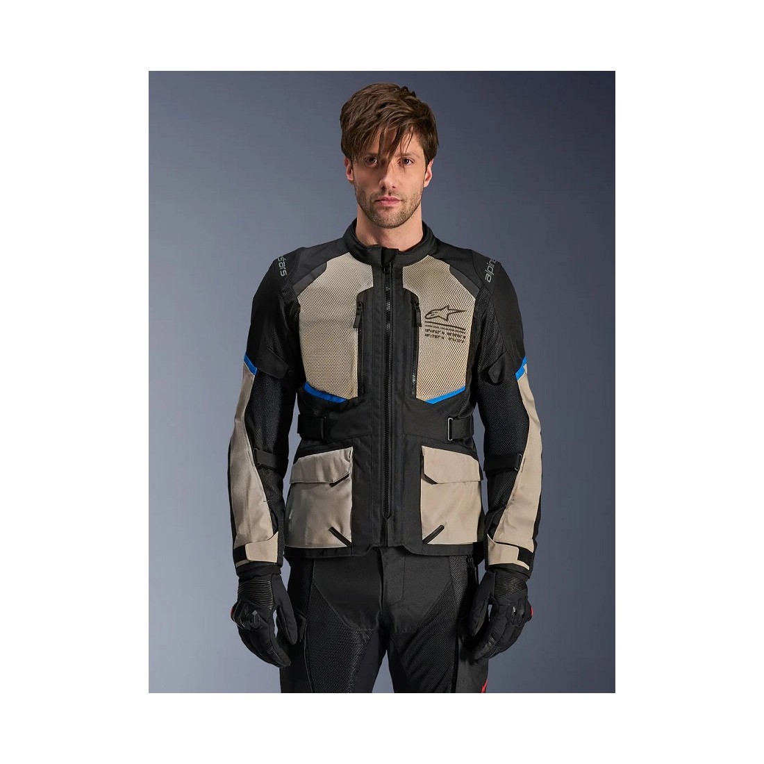 Chaqueta Alpinestars Andes Air Drystar Black Laurel Gray Bright Blue TALLA CHAQUETA S