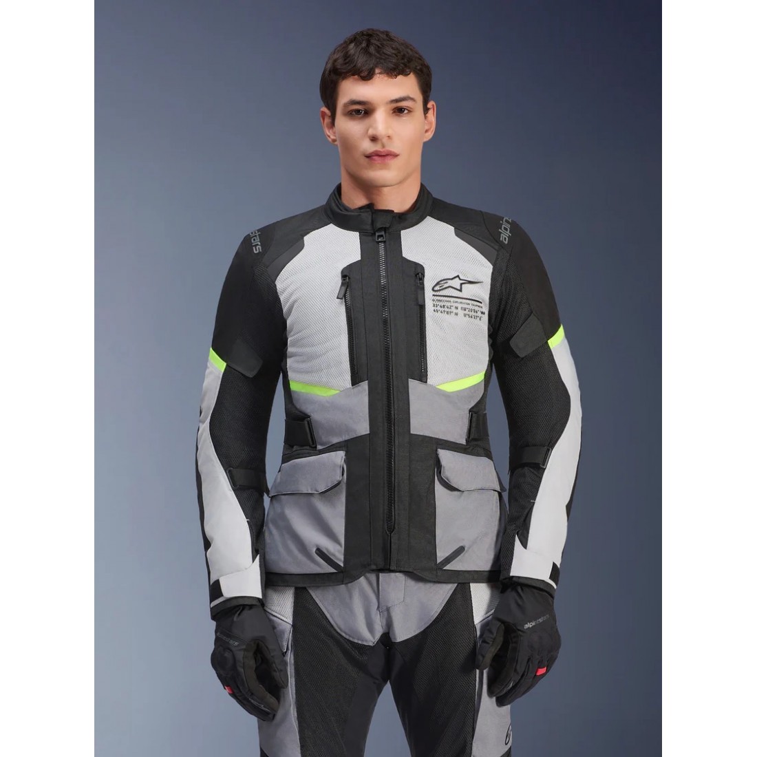 Chaqueta Alpinestars Andes Air Drystar Gris hielo Gris oscuro Negro TALLA CHAQUETA S