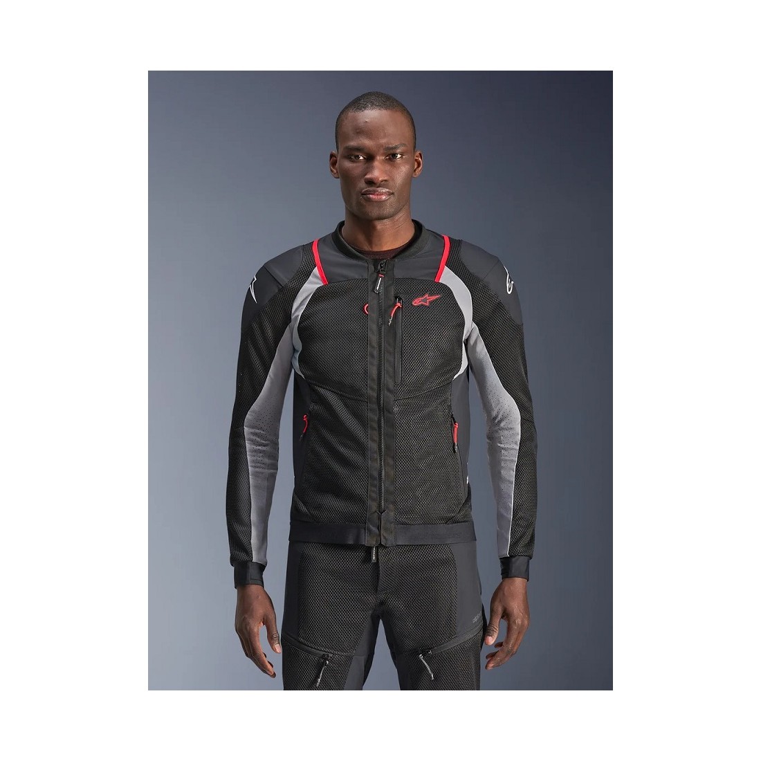 Chaqueta Alpinestars Troop-Air Pro Black Ash Gray Bright Red TALLA CHAQUETA S
