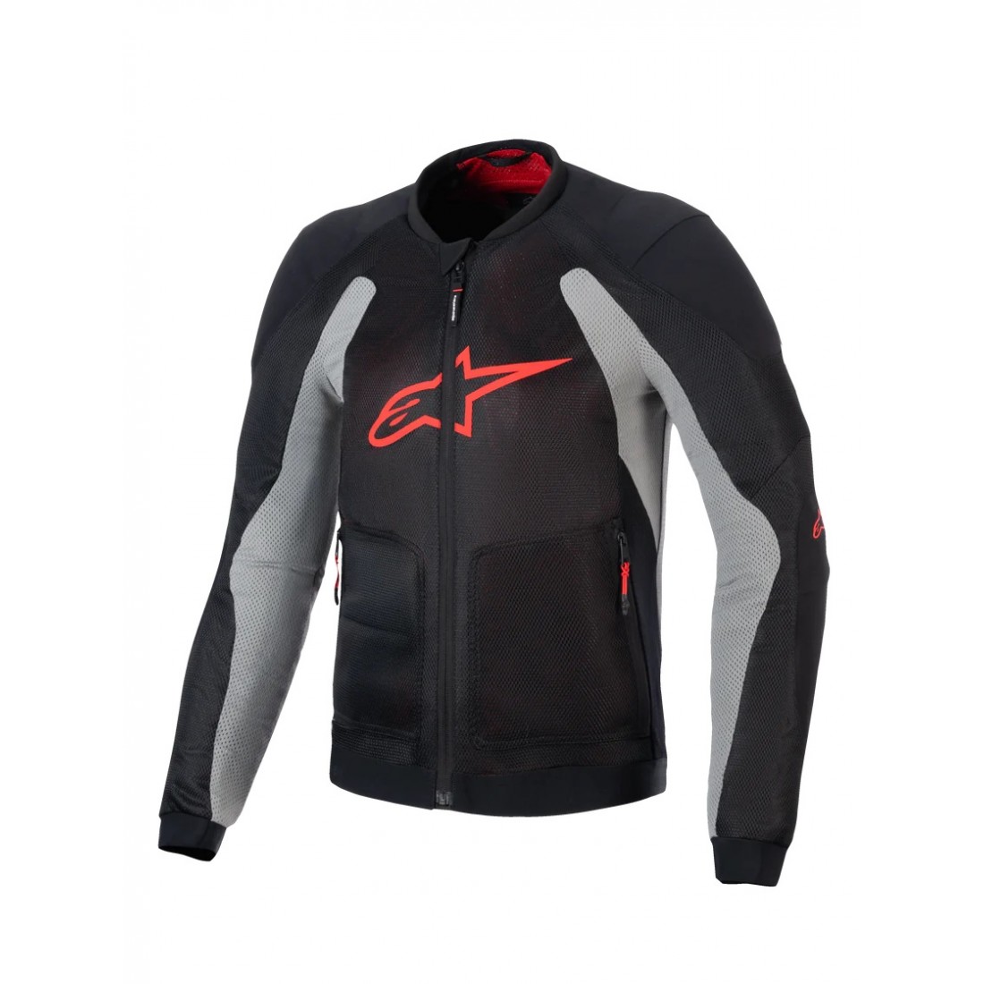 Chaqueta Alpinestars Troop-Air Black Ash Gray Bright Red TALLA CHAQUETA S