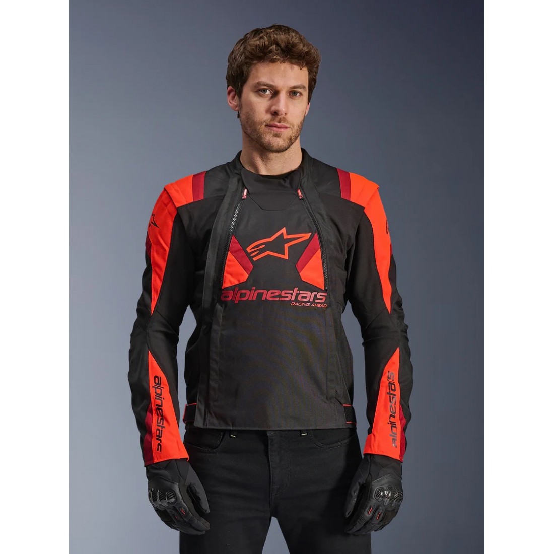 Chaqueta Alpinestars T-Stunt Air Black Red Fluo Dark Red TALLA CHAQUETA S