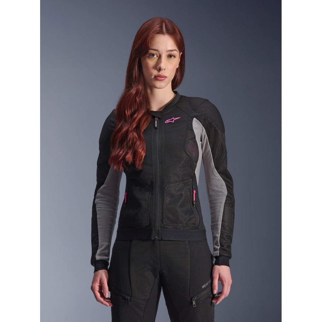 Chaqueta Mujer Alpinestars Stella Troop-Air Black Ash Gray Pink Fluo TALLA CHAQUETA XS
