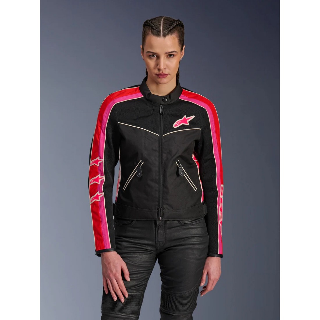 Chaqueta Mujer Alpinestars Stella T-Dyno Air Negro/Rojo/Rosa TALLA CHAQUETA XS