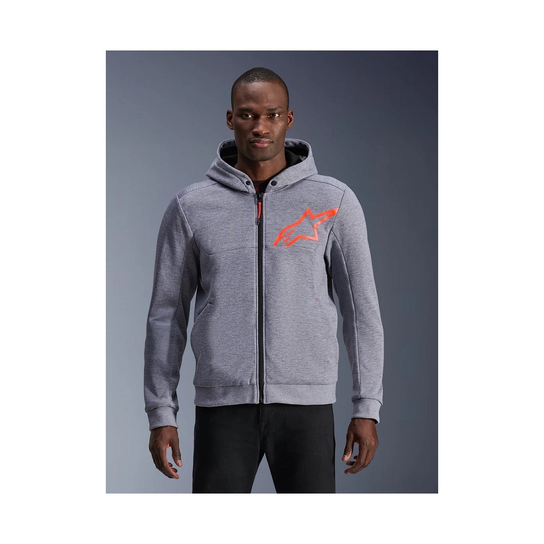 Sudadera Alpinestars Chrome V2 Sport Gray Heather/Red Fluo TALLA JERSEY S