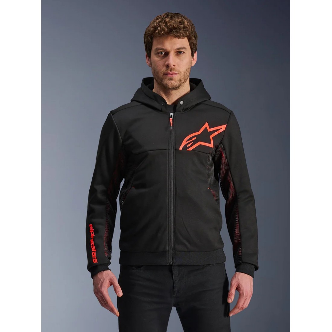 Sudadera Alpinestars Chrome Air Sport Black/Red/Fluo TALLA JERSEY S