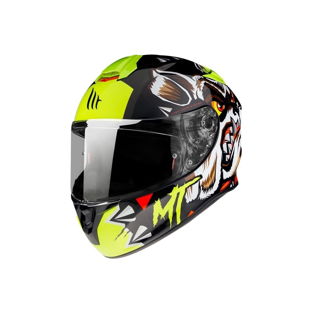Casco MT FF106 TARGO CRAZY DOG G3 Amarillo Flúor TALLA CASCO XXL