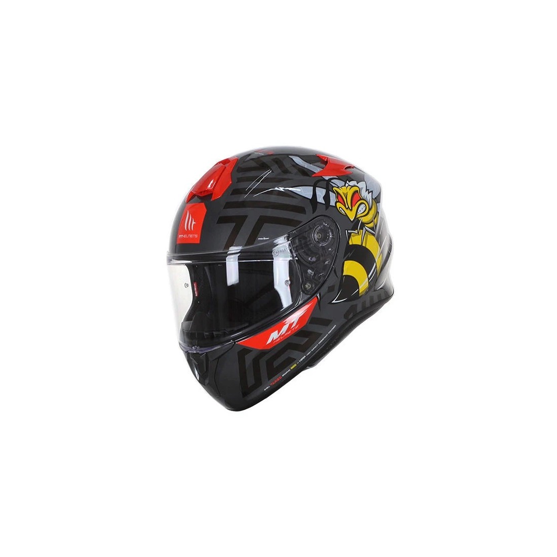 Casco MT FF106 TARGO BEE B5 Rojo Brillo TALLA CASCO S