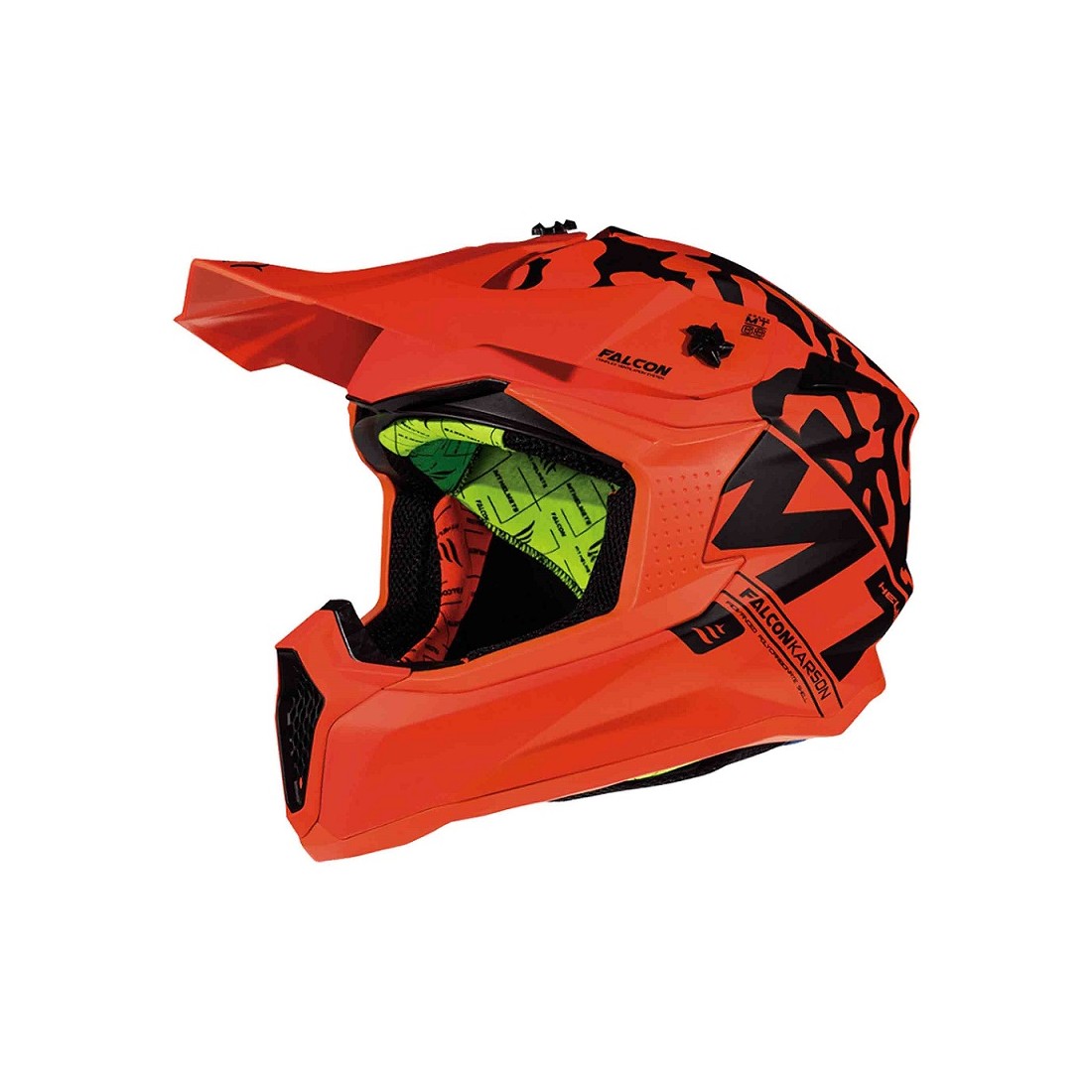 Visera MX802 Falcon Karson F3 Naranja Flúor Mate
