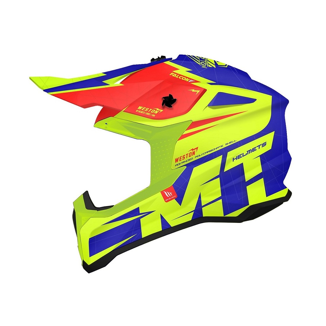 Visera MX802 Falcon Weston C1 Amarillo Flúor Brillo