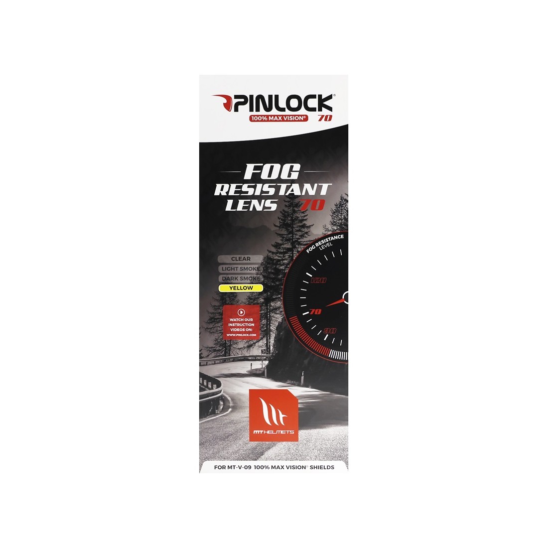 DKS 155 LAMINA PINLOCK MAX VISION PARA PANTALLA MT-V-09 AMARILLA