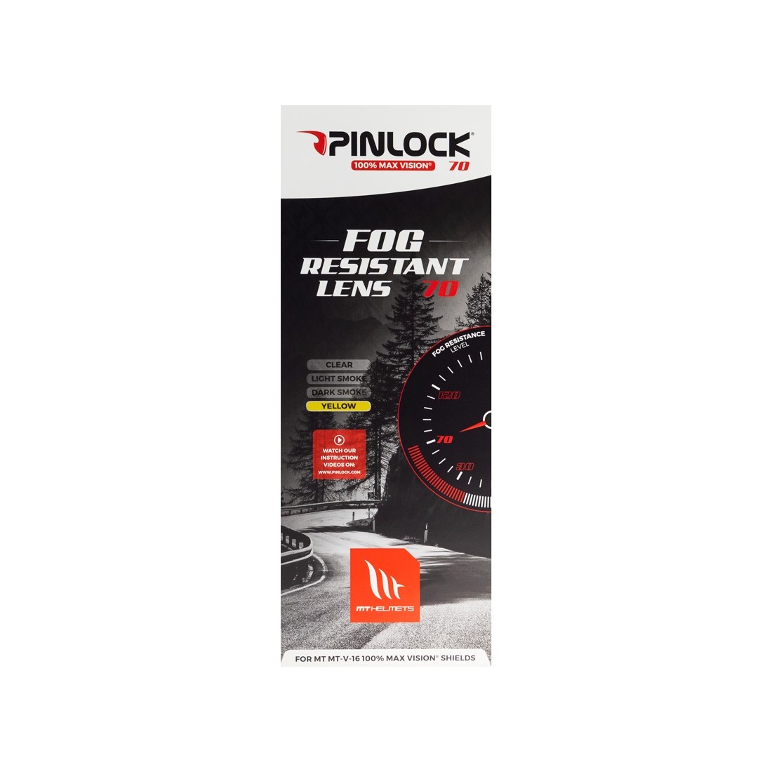 DKS 193 LAMINA PINLOCK MAX VISION PARA PANTALLA MT-V-16 AMARILLA