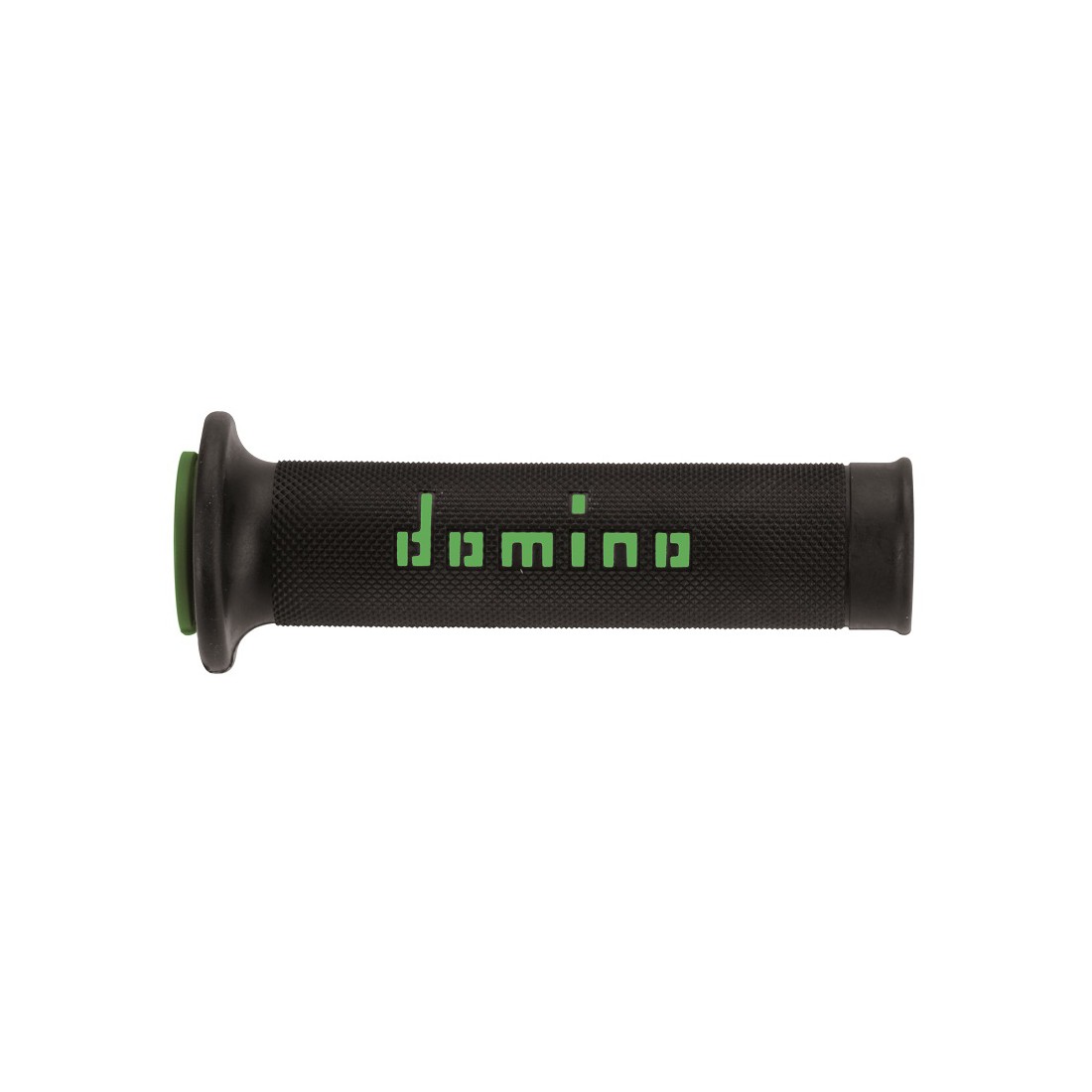 Puños Domino On Road Negro - Verde Abiertos D 22 mm L 120-125 mm