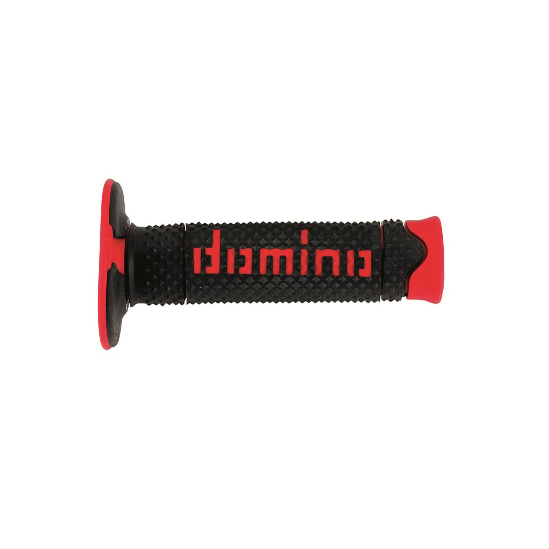 Puños Domino DSH Off Road Negro - Rojo Cerrados D 22 mm L 120 mm