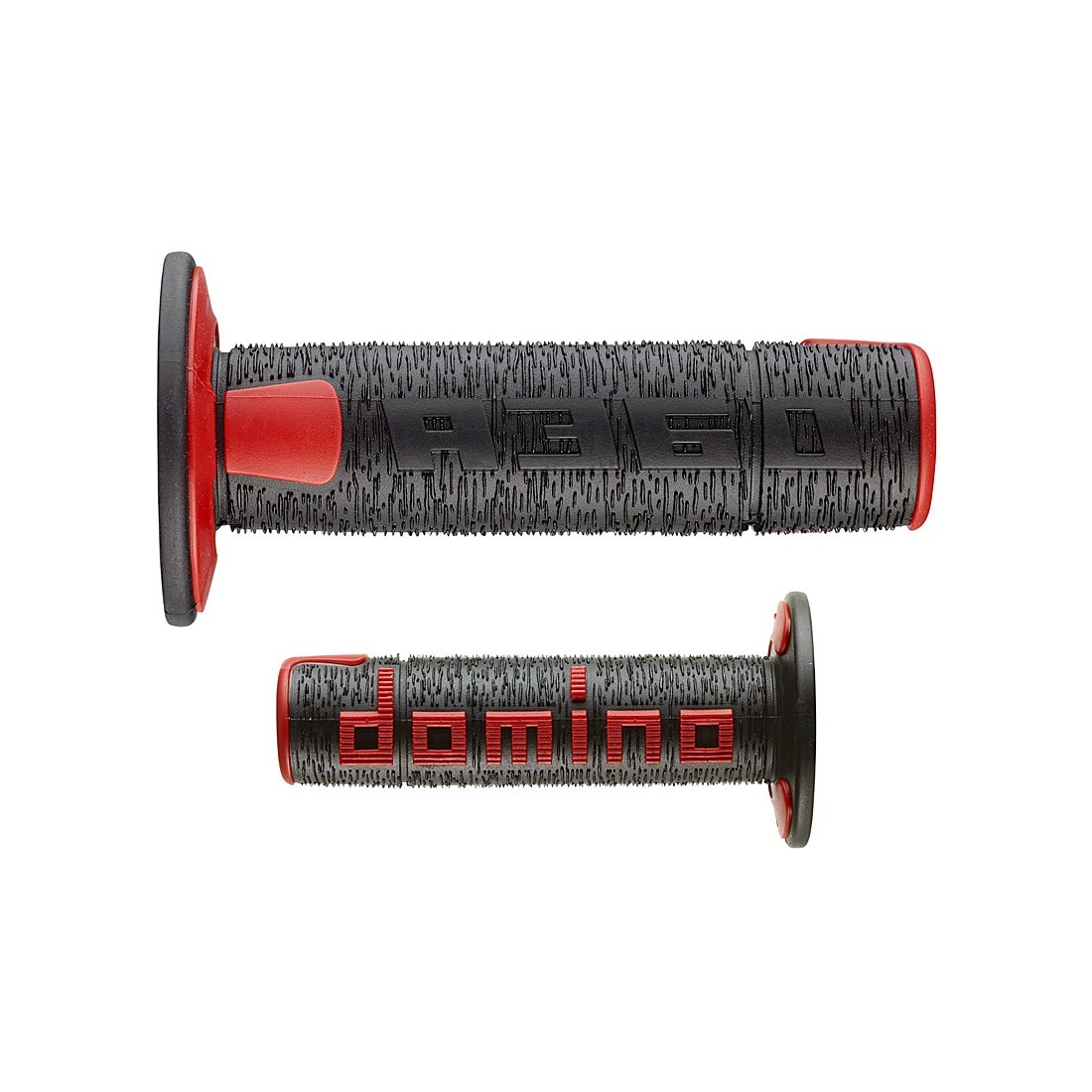 Puños Domino Off Road RPS Negro - Rojo Abiertos D 22 mm L 120 mm