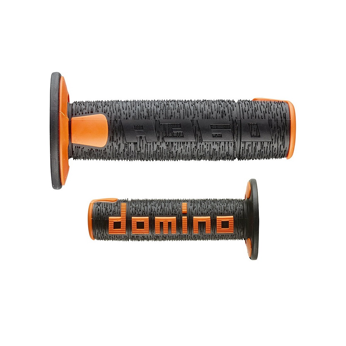Puños Domino Off Road RPS Negro - Naranja Abiertos D 22 mm L 120 mm