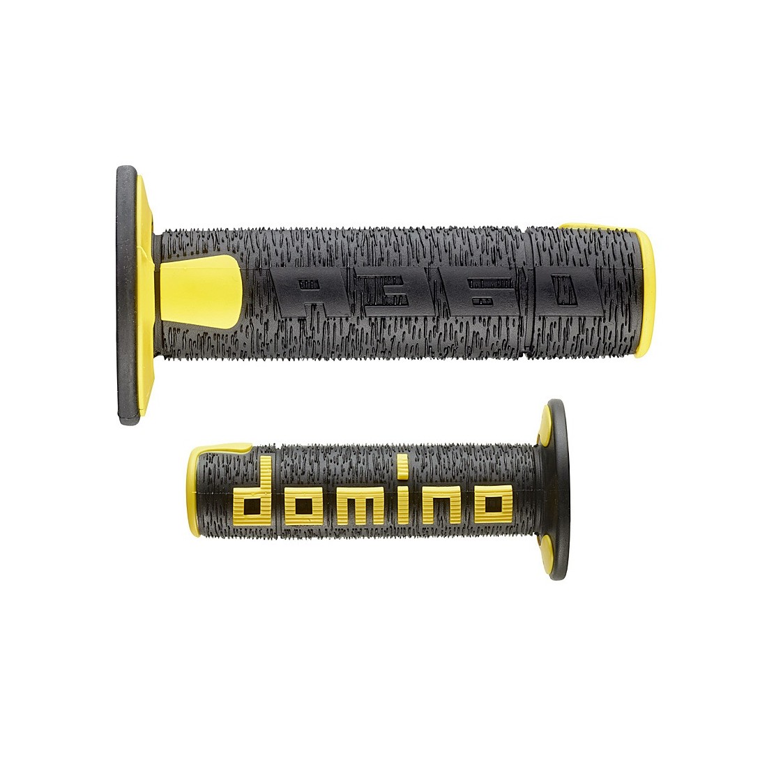 Puños Domino Off Road RPS Negro - Amarillo Abiertos D 22 mm L 120 mm