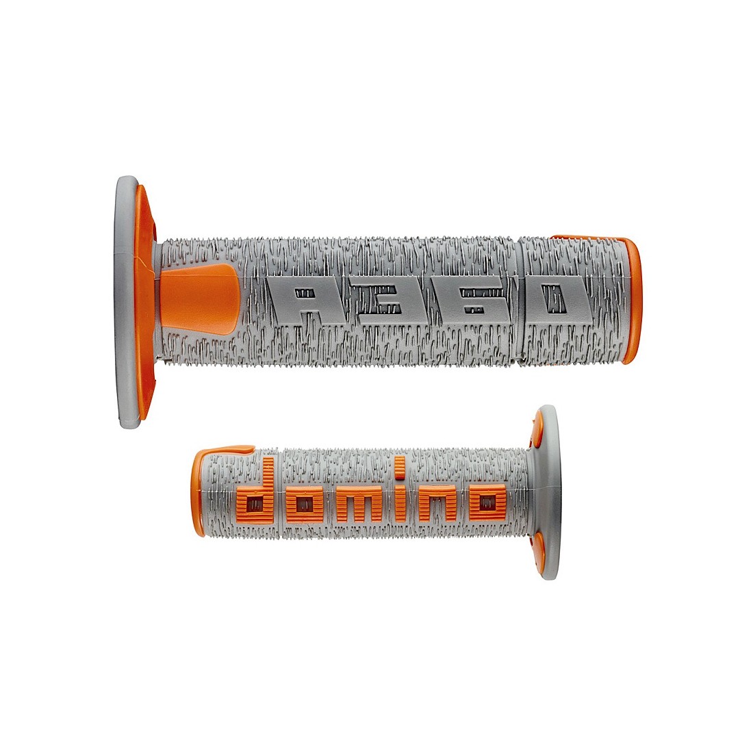Puños Domino Off Road RPS Gris - Naranja Abiertos D 22 mm L 120 mm